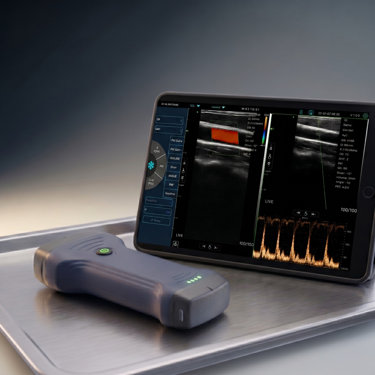 Ultrassom Konted Pro 3x1 Sem Fio e com Cabeça Dupla