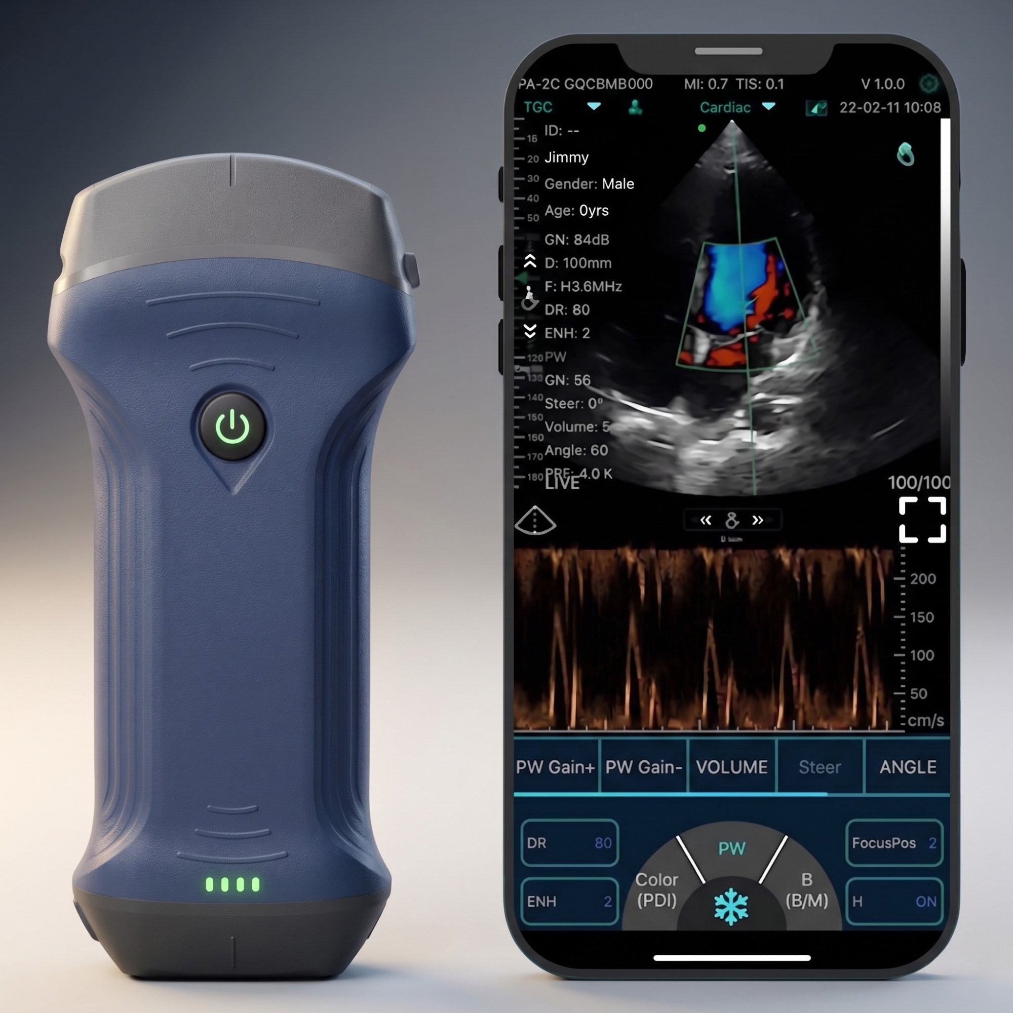 Ultrassom Konted Pro 3x1 Sem Fio e com Cabeça Dupla